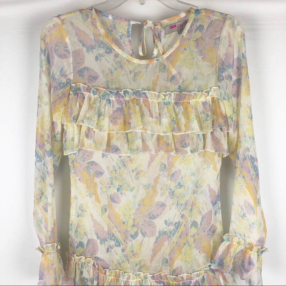 ASOS Sheer Ruffle Dress - Picture 2 of 8